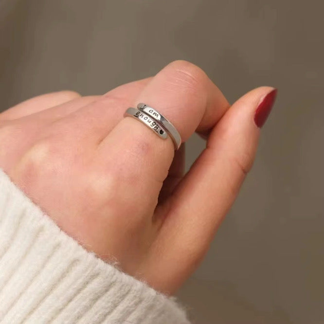 I Am Enough Ring detail shot